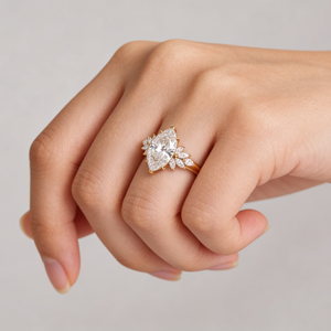 Anillo de Compromiso de Oro Rosa de 14K con Diamante Cultivado en Laboratorio, Calidad VVS-VS, Bonito Anillo de Cóctel para Hombre y Mujer para Fiesta - Product Image 5