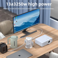 Prise verticale intelligente standard américaine-britannique avec 4 prises de tour multifonctions de charge USB