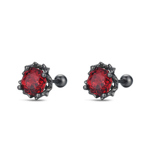 Millennium Rose Cut Thorn Stud Earrings 6mm S925 Sterling Silver Claw Setting Everyday Wear - Product Image 2
