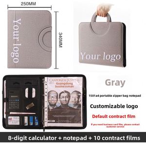 Luxury Custom Multifunction A4 <b>File</b> <b>Folder</b> Business Office Supplies Pu Leather Zipper Document Holder <b>Organizer</b> - Product Image 4