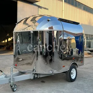 Remorque alimentaire mobile en acier inoxydable conforme aux normes européennes avec chariot de restauration extérieur entièrement équipé - Product Image 3