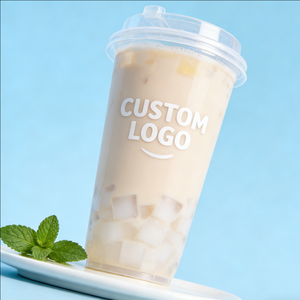แก้วชานมพลาสติก PP แบบใช้แล้วทิ้ง ขนาดเส้นผ่านศูนย์กลาง 90 มม. แก้วแบ่งช่องสำหรับใส่ไข่มุก ขนาด 16 ออนซ์ พร้อมฝาปิดแบบมีซีลและหลอดพลาสติก พิมพ์โลโก้ด้วย UV - Product Image 6