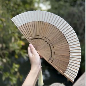 Éventails en papier de bambou pliables à la main, style chinois et japonais, à peindre soi-même, pour décorations de mariage, cadeaux, fêtes et souvenirs - Product Image 6