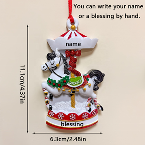 Adorno Navideño Personalizado <span class=keywords><strong>de</strong></span> Caballo <span class=keywords><strong>de</strong></span> Carrusel para Árbol <span class=keywords><strong>de</strong></span> <span class=keywords><strong>Navidad</strong></span>, Decoración Colgante con Nombre Personalizado, Regalo DIY <span class=keywords><strong>de</strong></span> Resina - Product Image 3
