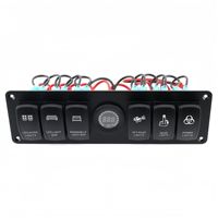 Panneau de commutation à bascule Yuhe 6 gangs - 12V/24V IP65 de qualité marine - Bloc de commutateurs à bascule avec disjoncteurs (réglage LED rétroéclairé, étanche, en acier inoxydable)