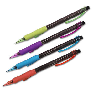 HB 2 Lead 0.7mm 0.5mm Bulk Assorted Barrel Colors Smooth <b>Writing</b> Mechanical <b>Pencils</b> with Erasers - Product Image 2