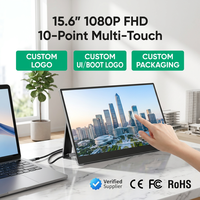 Moniteur portable tactile 15,6 pouces, écran IPS 1080P, affichage professionnel, support intégré, USB Type-C, ordinateur portable, téléphone, PC