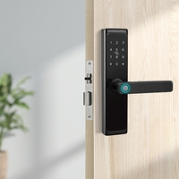 Serrure de porte intelligente WiFi Tuya TTLock CD-03, empreinte digitale, carte-clé, télécommande par téléphone portable pour portes en bois, maison, appartement, hôtel