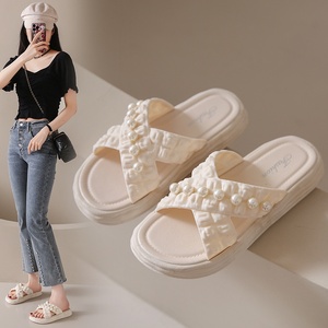 <span class=keywords><strong>Ciabatte</strong></span> da Donna Nuova Collezione, Sandali Estivi alla Moda <span class=keywords><strong>con</strong></span> <span class=keywords><strong>Catena</strong></span> di Perle, Infradito <span class=keywords><strong>con</strong></span> Punta Aperta, Scarpe da Spiaggia all'Ingrosso - Product Image 2