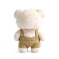 Peluche promotionnelle Ours Blanc Personnalisé avec Salopette, Jouet en Peluche Doux et Moelleux