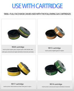 หน้ากากป้องกันสารเคมีแบบเต็มหน้า รุ่น 9006+ พร้อมไส้กรองไอระเหยแบบออร์แกนิก ใช้ซ้ำได้สำหรับป้องกันสารเคมีในกระบวนการผลิต - Product Image 5
