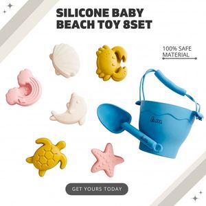 Ensemble de jouets de plage éducatifs en silicone, best-seller, pour enfants de 2 à 7 ans, unisexe, logo personnalisable, jeu de sable, été - Product Image 4