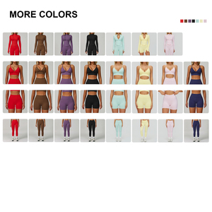 Wholesale Sportswear Active Wear Jacket Plus Size Seamless Gym Clothes Workout Yoga <strong>Leggings</strong> and Bra Sets <strong>for</strong> <strong>Women</strong> - Product Image 3