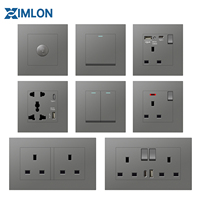 Enchufe Doble Moderno para PC XImlon Gery, Enchufes de Pared Eléctricos de Alta Calidad de 3 Vías, Enchufe USB de 1/2/3/4 Tomas para el Hogar
