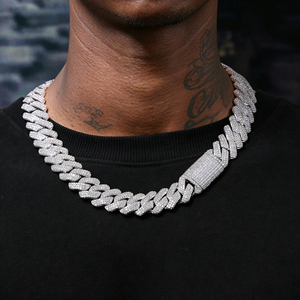 Cadena cubana de eslabones de 20 mm con moissanita VVS que pasa la prueba del diamante, estilo Iced Out, joyería de lujo para streetwear y hip hop, collar chapado en oro de 18K para hombre - Product Image 2