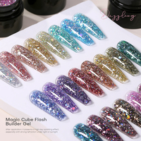 Fournitures professionnelles pour ongles, style français, végan, écologique, 24 couleurs, gel vernis pailleté sans HEMA, anti-adhésif, dur, ensemble de vernis gel