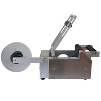 Machine d'étiquetage semi-automatique pour bouteilles rondes, applicateur d'étiquettes haute précision pour verre, plastique, flacons, ampoules et boîtes de conserve