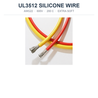Fil électrique en silicone UL3512 AWG22 600V 200°C, extra souple, multibrins, en cuivre étamé, monoconducteur, FT2, conforme ROHS, haute température, pour usage domestique