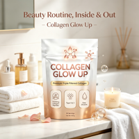 Poudre de collagène Private Label pour l'éclat de la peau, peptides de collagène bovin hydrolysés de types 1 et 3, matière première pour suppléments de beauté OEM ODM