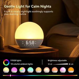 Réveil en tissu JIN PENG avec son du soleil levant, bruit blanc, 30 sons, haut-parleur Bluetooth et minuterie <span class=keywords><strong>de</strong></span> sommeil pour chambre à coucher - Product Image 4