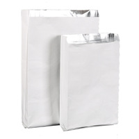 Sacs à emporter en papier kraft à fond pointu, imprimés avec logo personnalisé, résistants à l'huile et conservant la chaleur ; Sachets en aluminium sans poignée pour
