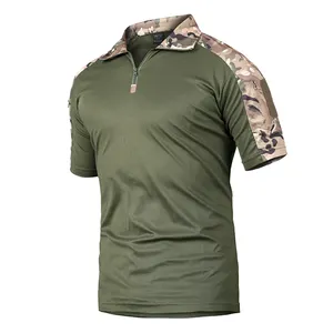 Heren Krasbestendig Sneldrogend Polyester T-Shirt Met Korte Mouwen Camouflage Outdoor Tactisch T-Shirt
