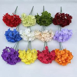 Flores Artificiales de Hortensia Junheyuan, Ramo de 5 Cabezas, Flor de Seda para Decoración de Techo de Boda, Arreglo de Pasillo - Product Image 1