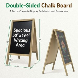 Tableau noir extra large <span class=keywords><strong>double</strong></span> face, panneau de trottoir robuste, menu sandwich pour restaurant - Product Image 2