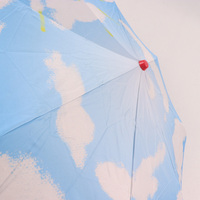 Parapluie pliant coupe-vent à deux sections de Chine avec motif ciel imprimé numériquement, impression de logo personnalisée disponible