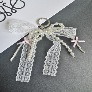 Hermoso llavero con cuentas de lazo, accesorio de correa para teléfono móvil para bolsos, estética mejorada para la comodidad de transporte del teléfono - Product Image 1