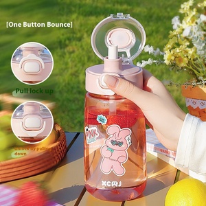 Botella de viaje bonita transparente de gran capacidad de 700ML, botella de agua de dibujos animados, taza portátil para beber té - Product Image 2