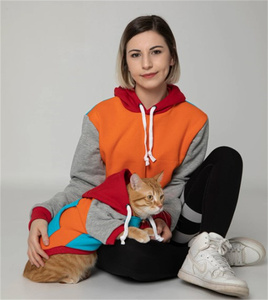 Qiqu-sudaderas con capucha para <span class=keywords><strong>mascotas</strong></span>, nuevo diseño personalizado para <span class=keywords><strong>mascotas</strong></span> y propietarios, de lujo, color medio <span class=keywords><strong>cocker</strong></span> spaniel, gatito pequeño, gato - Product Image 4