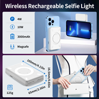 Chargeur portable magnétique pour selfie Lumière de remplissage LED RVB Compatible avec Mag Safe, Anneau collant inclus pour chargeur de téléphones