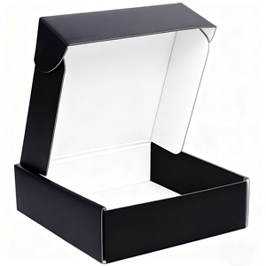 Bán buôn tùy chỉnh in logo bưu phẩm gấp Quà tặng hộp giấy các tông màu đen vận chuyển sóng bao bì bưu phẩm hộp tùy chỉnh - Product Image 2