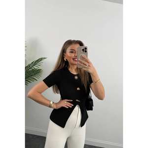 เสื้อถักผู้หญิงสุดชิค ดีไซน์ไม่สมมาตร พร้อมเครื่องประดับกันแดดสำหรับใส่ในชีวิตประจำวัน - Product Image 2