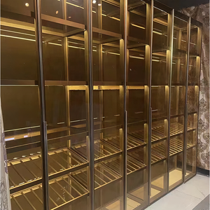 Almacenamiento de ropa de aluminio para armario portátil cajas de vidrio 6 puertas pareja gabinete tela almirah <span class=keywords><strong>en</strong></span> la pared <span class=keywords><strong>guarda</strong></span> roupa Casal - Product Image 4