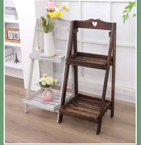 Moderno Soporte <span class=keywords><strong>de</strong></span> Plantas Plegable <span class=keywords><strong>de</strong></span> Dos Niveles, <span class=keywords><strong>de</strong></span> <span class=keywords><strong>Madera</strong></span> Maciza Blanqueada, Independiente, para Interiores, Estante Decorativo <span class=keywords><strong>de</strong></span> Exhibición <span class=keywords><strong>de</strong></span> <span class=keywords><strong>Madera</strong></span> - Product Image 6