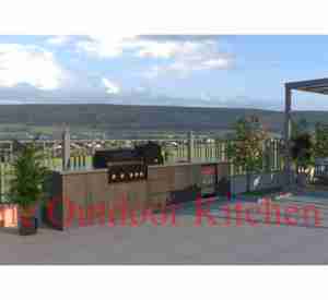 Sang Trọng Tùy Chỉnh Vườn BBQ Ngoài Trời Thác Đá Nhà Bếp Với Ngăn Kéo Truy Cập Cửa Kính Tủ Lạnh - Product Image 4