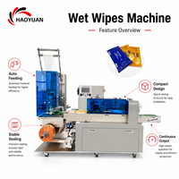 Machine automatique à lingettes humides HAOYUAN JBK-260 contrôlée par PLC, haute vitesse, certifiée CE, écran tactile, ligne complète automatique