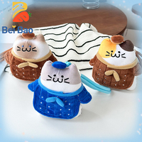 Porte-clés en peluche super doux, animaux en peluche brodés, jouets en peluche chat en stock pour accessoires de sac, vente directe d'usine