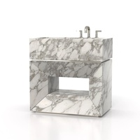 Plateau de lavabo carré en marbre de luxe moderne Stonekocc pour la décoration d'hôtels et de salles de bain