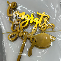 Großhandel 10 Stück/Packung Gold Acryl Abschluss-Kuchenaufsatz Wiederverwendbar Jahrgang 2026 Glückwunsch zum Abschluss Cupcake-Kuchendekoration