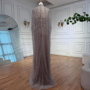 Serena collina LA72484A <span class=keywords><strong>argento</strong></span> Nude collo alto lusso perline abiti da sera formali abiti da festa di <span class=keywords><strong>nozze</strong></span> <span class=keywords><strong>per</strong></span> le donne - Product Image 2