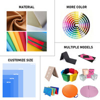 Tapis de gymnastique pliable en trois parties OEM ODM, tapis d'entraînement professionnel, revêtement en cuir PU, noyau en mousse EPE, fabrication sur mesure