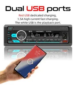 BQCC Universal 1DIN Auto MP3-Player Stereo Autoradio 12V In-Dash FM BT Aux-In SD USB APP-Steuerung AI Voice Tape Recorder M12