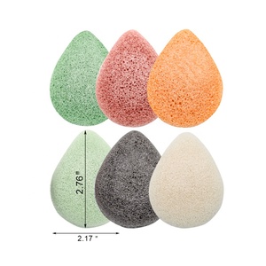 Gloway – éponge Konjac naturelle sans cruauté envers les animaux, rouge, Orange, vert, noir, végétalien, lavage du visage, goutte d'eau, 100% - Product Image 1
