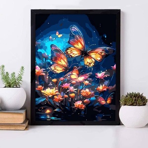 Kit de Pintura por Números, Serie de Animales, Flores de Ensueño, Mariposa Brillante, Sin Marco, Ambiente Hermoso, Arte para el Hogar, Pintura Decorativa - Product Image 2