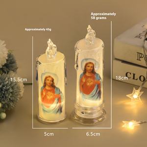 Bougies Pilier LED Personnalisées pour Décoration d'Intérieur Fournitures Religieuses Saint Jésus pour Noël Pâques Cadeaux d'Anniversaire Veilleuses - Product Image 6