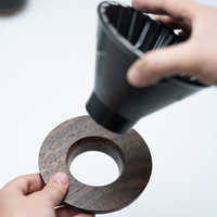 DHPO nouveau Design en céramique verser sur le café goutteur avec manche en bois et couvercle verser sur la cafetière