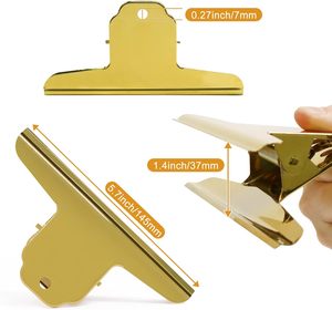 145mm ゴールドメタルブルドッグペーパークリップ、大型ブルクリップクランプ、製図板、家庭、キッチン、オフィス用 - Product Image 3
